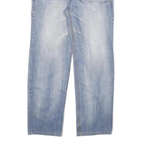 Mens Regular Fit Light Blue Denim Jeans Zip Closure W34 L30 Casual Wear