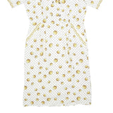 VIRGINE Womens White & Gold Polka Dot Chain Print Day Polyester Blend Dress M