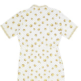VIRGINE Womens White & Gold Polka Dot Chain Print Day Polyester Blend Dress M