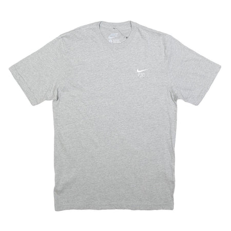 NIKE Mens Grey PJC Logo Crew Neck Short Sleeve T-Shirt L Cotton Blend Casual