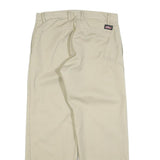 DICKIES Mens Cotton Blend Beige Relaxed Straight Trousers W32 L30 Workwear