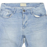 BERSHKA Womens Denim Blue Casual Shorts M W32 Light Wash Cotton Blend