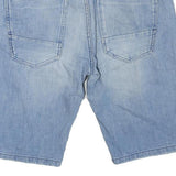 BERSHKA Womens Denim Blue Casual Shorts M W32 Light Wash Cotton Blend