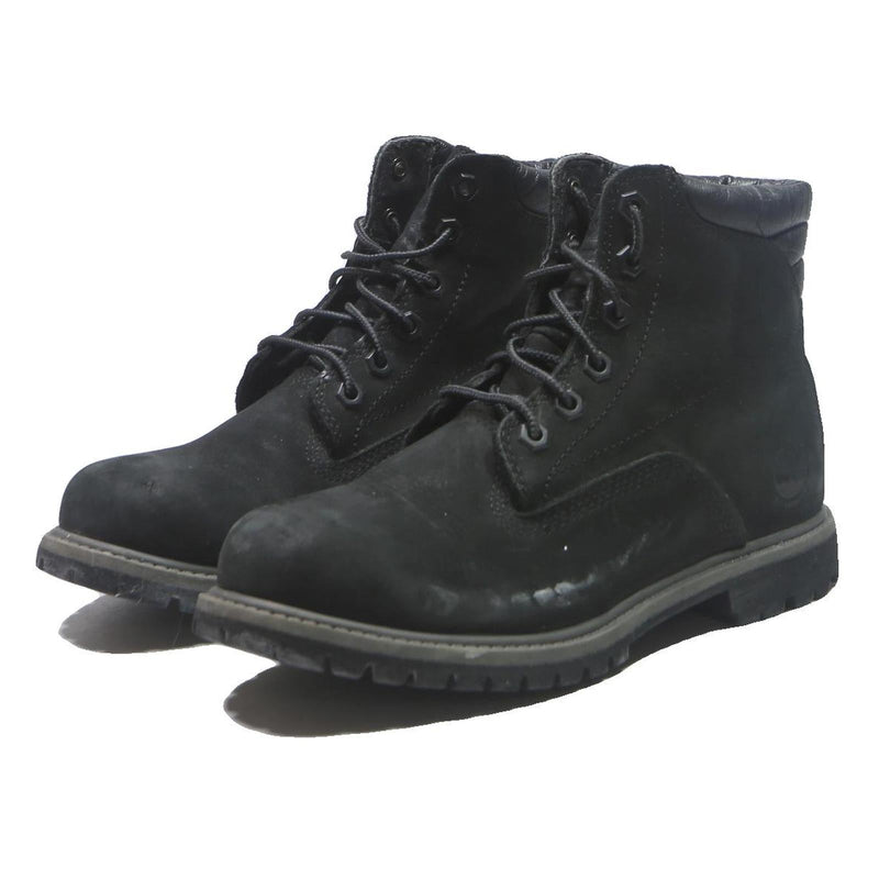TIMBERLAND Womens Classic Lace-Up Black Leather Boots UK 5 Rugged Outdoor