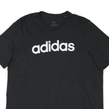 ADIDAS Mens Black Logo Graphic T-Shirt XL Short Sleeve Crew Neck Cotton Blend