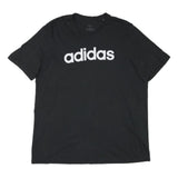 ADIDAS Mens Black Logo Graphic T-Shirt XL Short Sleeve Crew Neck Cotton Blend