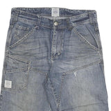 DZO Mens Shorts Blue Casual Denim XL W32 Cotton Blend Comfortable Stylish