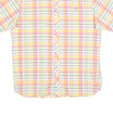 FRED PERRY Mens Pink & Yellow Check Shirt M Button Down Cotton Blend Casual