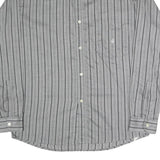 RODRIGO Mens Grey & Black Striped Shirt M Cotton Blend Classic Fit Button-Up