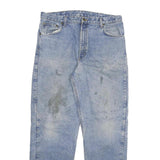 CARHARTT Mens Regular Fit Blue Denim Jeans W36 L32 Zip Closure Casual Workwear