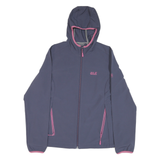 JACK WOLFSKIN Womens Blue & Pink Outdoor Jacket L Polyester Blend Hooded Zip