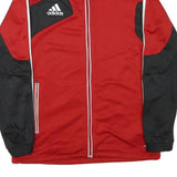 ADIDAS Mens Red & Black Claremont Rugby Track Jacket M Polyester Blend Zip