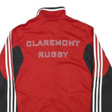 ADIDAS Mens Red & Black Claremont Rugby Track Jacket M Polyester Blend Zip