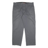 DICKIES Mens Cotton Blend Regular Grey Workwear Trousers W38 L30 Zip Closure