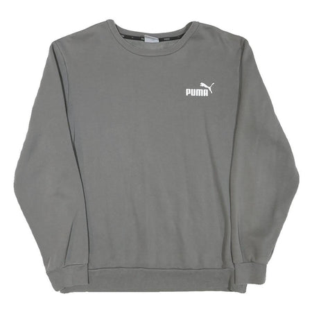 PUMA Mens Grey Cotton Blend Crew Neck M Sweatshirt Logo Print