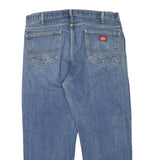 DICKIES Mens Blue Regular Fit Straight Denim Jeans W36 L26 Workwear Zip Closure