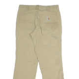 CARHARTT Mens Cotton Blend Beige Relaxed Straight Trousers W32 L30 Workwear