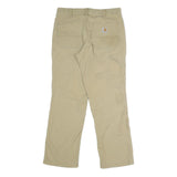 CARHARTT Mens Cotton Blend Beige Relaxed Straight Trousers W32 L30 Workwear