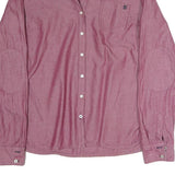 TOMMY HILFIGER Womens Red Casual Cotton Shirt M Long Sleeve Button Shirt