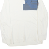 NAUTICA Mens White & Blue Long Sleeve Graphic Print M Cotton Blend Polo Shirt