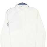 NAUTICA Mens White & Blue Long Sleeve Graphic Print M Cotton Blend Polo Shirt