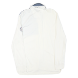 NAUTICA Mens White & Blue Long Sleeve Graphic Print M Cotton Blend Polo Shirt