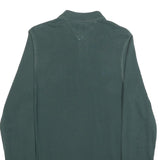 HILFIGER DENIM Mens Green Long Sleeve Logo Print Polo Shirt M Cotton Blend