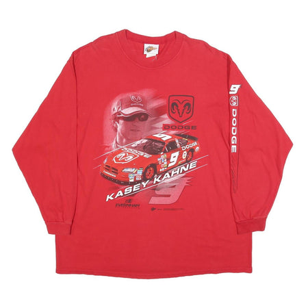 WINNERS CIRCLE Mens Red Kasey Kahne Racing Graphic Long Sleeve Crew Neck T-Shirt