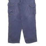CARHARTT Mens Cotton Blend Blue Relaxed Cargo Trousers W36 L32 Workwear Utility