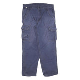 CARHARTT Mens Cotton Blend Blue Relaxed Cargo Trousers W36 L32 Workwear Utility