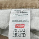 Wrangler Double Knee Carpenter Trousers - 37W 30L Beige Cotton