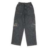 Mens Regular Fit Black Denim Cargo Jeans W22 L26 U.S. Army Patch