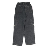 Mens Regular Fit Black Denim Cargo Jeans W22 L26 U.S. Army Patch