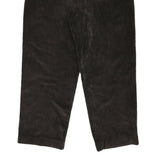 LANDS END Mens Relaxed Brown Corduroy Trousers W37 L27 Casual Cotton Blend Zip