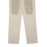 JECKERSON Mens Cotton Blend Beige Regular Fit Trousers W31 L31 Button Closure