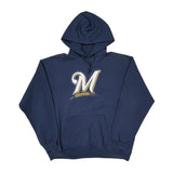 Milwaukee Brewers Mlb Graphic Hoodie - XL Navy Cotton