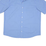 DICKIES Mens Blue Short Sleeve Button Down Shirt L Cotton Workwear
