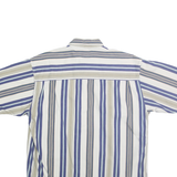 ALECANDER JULIAN Mens Blue & Beige Striped Cotton Shirt L Button-Down Collar