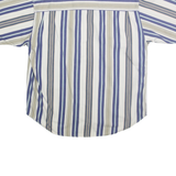 ALECANDER JULIAN Mens Blue & Beige Striped Cotton Shirt L Button-Down Collar