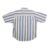 ALECANDER JULIAN Mens Blue & Beige Striped Cotton Shirt L Button-Down Collar
