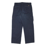 DICKIES Mens Cotton Blend Navy Regular Fit Straight Leg Trousers W35 L30