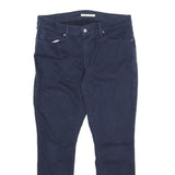 LEVI'S Womens Slim Navy Blue Cotton Blend Trousers W33 L30 Zip Casual Fit