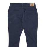 LEVI'S Womens Slim Navy Blue Cotton Blend Trousers W33 L30 Zip Casual Fit