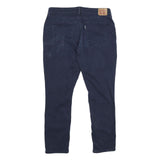 LEVI'S Womens Slim Navy Blue Cotton Blend Trousers W33 L30 Zip Casual Fit