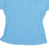 TOMMY HILFIGER Womens Blue Short Sleeve Plain L Polo Shirt Cotton Comfort Fit
