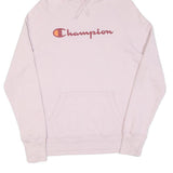 CHAMPION Womens Pink Hoodie S Cotton Pullover Classic Logo Sweatshirt