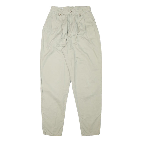 SYCAMORE Womens Cotton Blend Beige Relaxed Tapered Trousers W24 L29 Casual