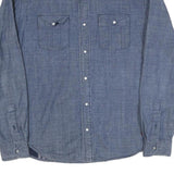 LEVI'S Mens Blue Cotton Blend Shirt S Classic Western Style Button Closure