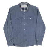 LEVI'S Mens Blue Cotton Blend Shirt S Classic Western Style Button Closure
