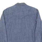 LEVI'S Mens Blue Cotton Blend Shirt S Classic Western Style Button Closure